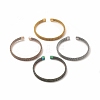 304 Stainless Steel Flat Mesh Chain Shape Open Cuff Bangle for Women BJEW-C033-09-1