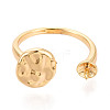 Flat Round Brass Cup Peg Ring Settings KK-N274-27G-2