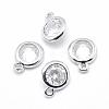 Brass Cubic Zirconia Pendants KK-P119-33-8x6mm-P-NR-1