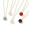 Rondelle Natural & Synthetic Gemstone Pendant Necklaces NJEW-JN03237-1