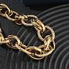304 Stainless Steel Textured Oval Link Chain Bracelets SA-CBA2696-26G-3