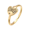 Brass Micro Pave Clear Cubic Zirconia Cuff Rings for Women RJEW-H247-33G-4