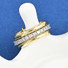 Brass Micro Pave Cubic Zirconia Finger Rings RJEW-D325-01PG-09-2