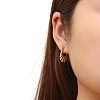 Vintage Retro Stainless Steel Shrimp-textured Oval Hoop Earrings for Women PW-WGBCD6B-01-3