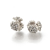 Brass Micro Pave Clear Cubic Zirconia Spacer Beads KK-Z156-09P-1