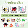 45Pcs 9 Styles Animal Theme Opaque Resin Cabochons RESI-SC0006-96-2