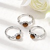 Natural Tiger Eye Finger Rings RJEW-A084-04P-06-1