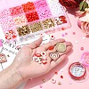 Valentine's Day DIY Polymer Clay Beads & Alloy Enamel Charm Stretch Bracelets Making Kits DIY-YW0012-66-3