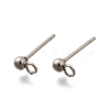 201 Stainless Steel Stud Earring Findings STAS-R156-01P-02-1