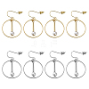 4 Pairs 2 Colors Alloy & Iron Plastic Imitation Pearl Ring Dangle Earrings EJEW-HY0001-28-1
