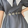 Alloy with Iron Hollow Flat Round Link Chain Waist Belly Chains for Women FS-WG0D649-02-3