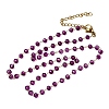304 Stainless Steel with Glass Faceted Rondelle Bead Handmade Link Chain Birth Stone Necklaces for Women NJEW-G195-01G-03-4