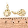 Brass Micro Pave Clear Cubic Zirconia Pendants CU-CBA2907-05B-G-3