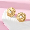 304 Stainless Steel Shell Pearl Stud Earrings EJEW-G423-09G-01-2