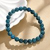 Natural Apatite Round Round Beaded Stretch Bracelets BJEW-G697-01A-6