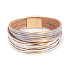 Two Tone Imitation Leather Multi-strand Bracelets for Women WGE2A7B-01-1