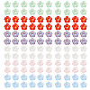 240Pcs 6 Colors UV Plating Acrylic Bead Cap OACR-TA0002-94-1