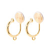 Brass Micro Pave Cubic Zirconia Clip-on Earring Findings KK-N261-122C-G-1