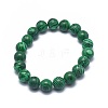 Synthetic Malachite Bead Stretch Bracelets X-BJEW-K212-A-031-2