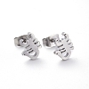 Tarnish Resistant 304 Stainless Steel Stud Earrings EJEW-H368-32P-1