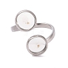 201 Stainless Steel Open Cuff Ring Findings STAS-E124-01P-2