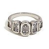 316L Surgical Stainless Steel with Clear Cubic Zirconia Finger Rings WGB9731-04-1