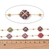 Brass & Handmade Lampwork & Steel Beaded Chain LA-CBA3B44-12G-2