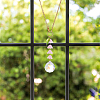 Teardrop Glass & Acrylic Flower Car Mirror Pendant Decorations HJEW-DR00051-6
