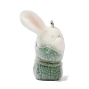 Animal Theme Flocky Opaque Resin Pendants RESI-H042-01P-11-2