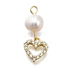 Brass Micro Pave Cubic Zirconia Pendants KK-B132-05G-1