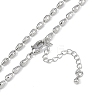 Rack Plating Brass Textured Teardrop Link Chain Necklaces for Women NJEW-K382-07P-2