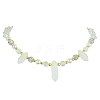 Natural Quartz Crystal Bullet & Synthetic Moonstone Beaded Necklaces NJEW-JN04406-02-2