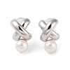 Anti-Tarnish Sterling Silver Stud Earrings EJEW-C087-11B-P-1