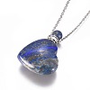 Natural Lapis Lazuli Openable Perfume Bottle Pendant Necklaces G-K295-A02-P-3