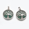Natural Green Aventurine Pendants G-E449-C04-1