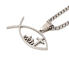 201 Stainless Steel Jesus Fish Cross Pendant Box Chain Necklaces LS-NJEW-Q002-06P-1