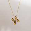 Brass Chunky Initial Pendant Necklaces WG97A63-14-1