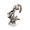 Star Zinc Alloy Open Cuff Ring LS-RJEW-Z048-01B-01-1