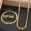Bowknot 304 Stainless Steel Pendant Necklaces & Charms Bracelets & Stud Earrings Sets SJEW-Z003-03G-3