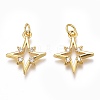 Brass Micro Pave Clear Cubic Zirconia Pendants ZIRC-O035-22-2
