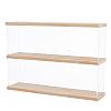 2-Tier Transparent Acrylic Toys Action Figures Display Boxs ODIS-WH0063-01-1