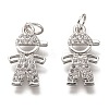 Brass Micro Pave Clear Cubic Zirconia Pendants ZIRC-C020-36P-1