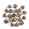 Electroplate Natural Dalmatian Jasper Charms X-G-S344-08D-1