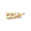Brass Pave Clear Cubic Zirconia Charms KK-A273-01G-B-2