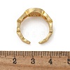 Oval Brass Micro Pave Clear Cubic Zirconia Cuff Finger Rings RJEW-C120-10G-5