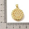 Brass Pave Natural Yellow Shell Carved Flower Pendants KK-Z091-02G-3