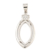 925 Sterling Silver Micro Pave Clear Cubic Zirconia Open Back Bezel Pendant Cabochon Settings STER-B005-08P-1