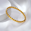 Honeycomb Hexagon 304 Stainless Steel Open Hinged Cuff Bangles for Women TF6134-2