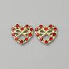 Heart with Bowknot Alloy Glass Cabochons MRMJ-WH0202-012C-G-1