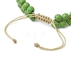 Round Synthetic Turquoise  Braided Bead Bracelets BJEW-JB11160-03-4